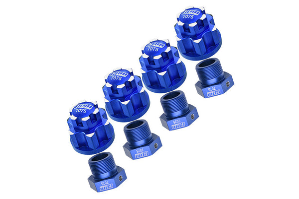 Aluminum 7075-T6 Wheel Lock + Wheel Hex For Arrma 1:5 4WD KRATON 8S BLX / OUTCAST 8S BLX / KRATON EXB / OUTCAST EXB Upgrades - Blue