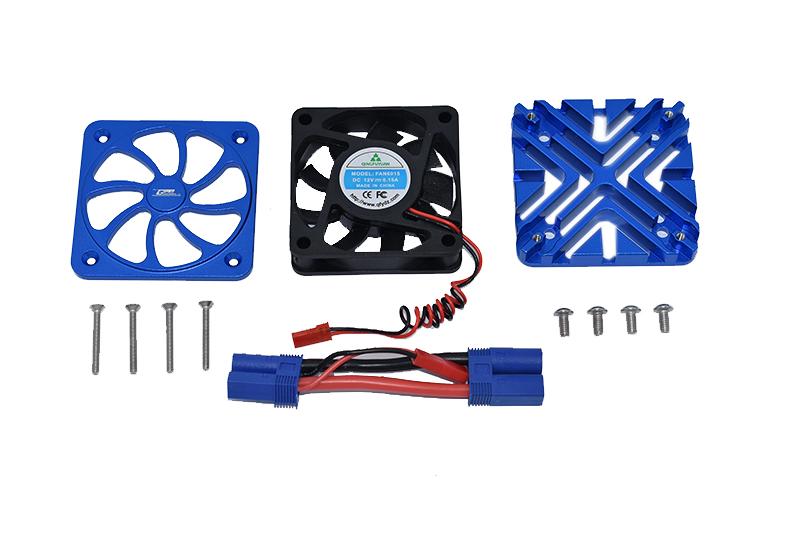 Arrma 1/5 KRATON 8S BLX / OUTCAST 8S BLX Aluminum Motor Heatsink With Cooling Fan - 1 Set Blue