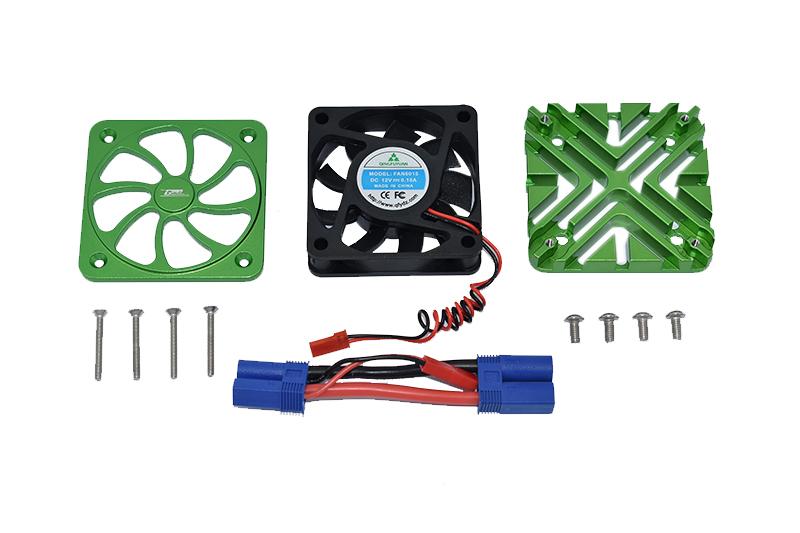 Arrma 1/5 KRATON 8S BLX / OUTCAST 8S BLX Aluminum Motor Heatsink With Cooling Fan - 1 Set Green