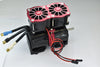 Aluminum 7075-T6 Motor Heatsink With Dual Cooling Fan And Adjustable Mount For 1:5 Arrma KRATON 8S BLX / OUTCAST 8S BLX / Traxxas X MAXX 6S / X MAXX 8S / 1:7 XO-01 - Green