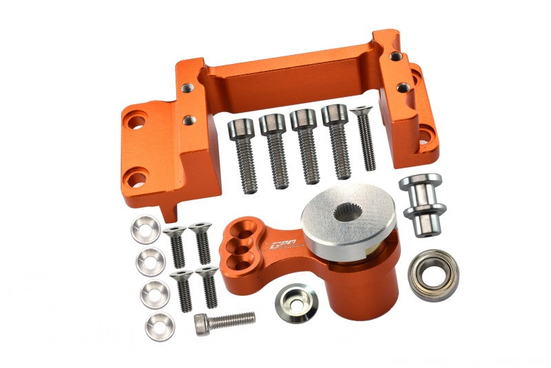 Aluminum Servo Mount +25T Aluminum Servo Horn With Built-In Spring For Arrma 1:5 KRATON 8S BLX / OUTCAST 8S BLX / KRATON EXB Roller - 19Pc Set Orange