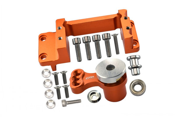 Aluminum Servo Mount +25T Aluminum Servo Horn With Built-In Spring For Arrma 1:5 KRATON 8S BLX / OUTCAST 8S BLX / KRATON EXB Roller - 19Pc Set Orange