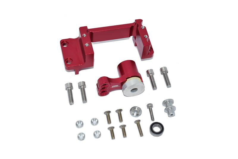 Arrma 1:5 KRATON 8S BLX / 1:5 OUTCAST 8S BLX Aluminum Servo Mount +25T Aluminum Servo Horn With Built-In Spring - 19Pc Set Red