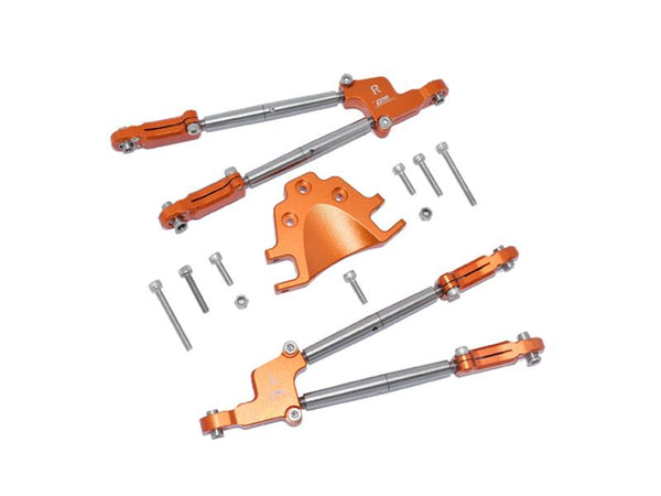 Arrma 1/5 KRATON 8S BLX/Outcast 8S BLX Aluminum Rear Tie Rods With Stabilizer - 12Pc Set Orange