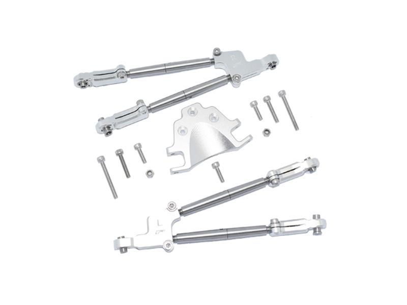 Arrma 1/5 KRATON 8S BLX/Outcast 8S BLX Aluminum Rear Tie Rods With Stabilizer - 12Pc Set Silver