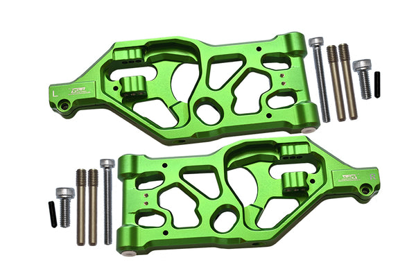 Aluminum Front Lower Arms For Arrma 1:5 KRATON 8S BLX / OUTCAST 8S BLX / KRATON EXB Roller - 2Pc Set Green