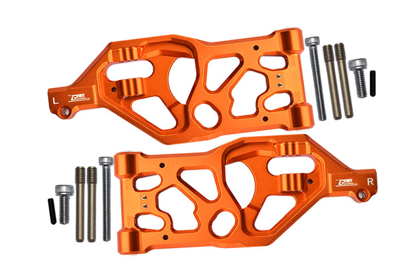 Aluminum Front Lower Arms For Arrma 1:5 KRATON 8S BLX / OUTCAST 8S BLX / KRATON EXB Roller - 2Pc Set Orange