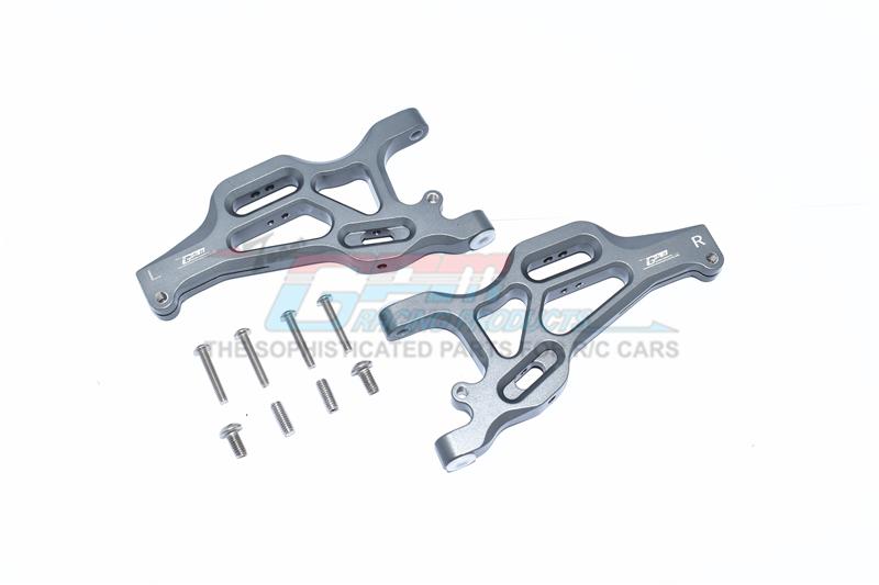 Arrma 1/7 Mojave 6S BLX Aluminum Front Lower Arms - 2Pc Set Gray Silver