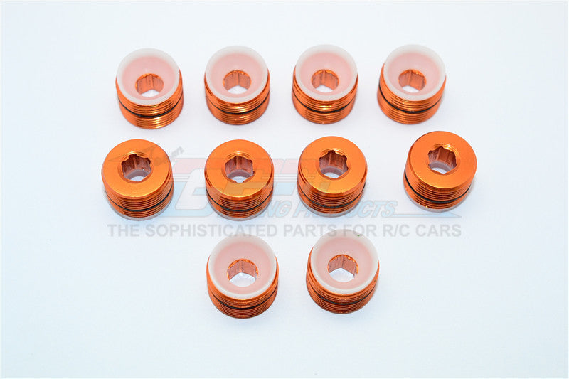 Arrma Nero 6S BLX (AR106009, AR106011) & Fazon 6S BLX (AR106020) Aluminum + Delrin Collars For GPM Front/Rear Knuckle Arms Item#MAN021/MAN022 - 10Pcs Set Orange