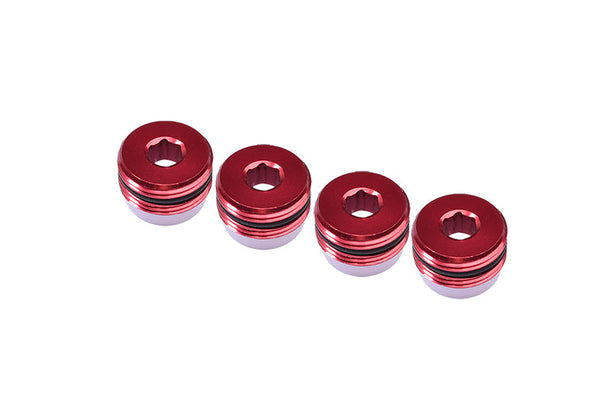 Aluminum Knuckle Arm Dust-Proof Retainers For Arrma 1:10 SENTON / 1:8 KRATON / TALION / TYPHON / 1:7 INFRACTION / LIMITLESS / MOJAVE /MOJAVE V2 / INFRACTION V2 / FIRETEAM / LIMITLESS V2 / FELONY - Red - Red