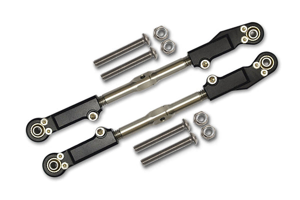 Arrma Talion 6S BLX (ARA106048) Aluminum + Stainless Steel Rear Upper Arm Tie Rod - 10Pc Set Black