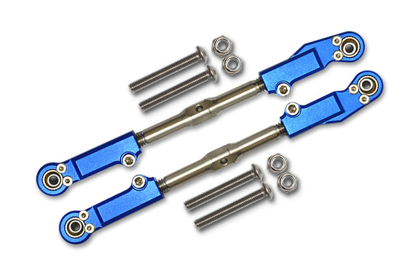 Arrma Talion 6S BLX (ARA106048) Aluminum + Stainless Steel Rear Upper Arm Tie Rod - 10Pc Set Blue