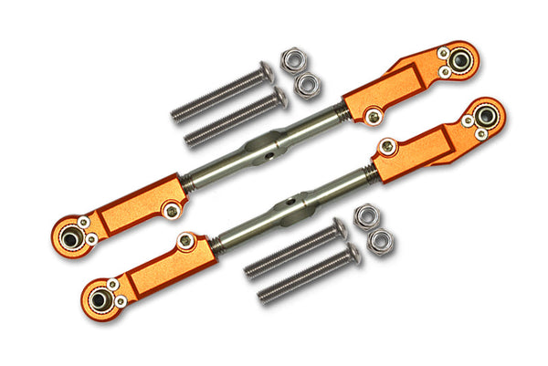 Arrma Talion 6S BLX (ARA106048) Aluminum + Stainless Steel Rear Upper Arm Tie Rod - 10Pc Set Orange