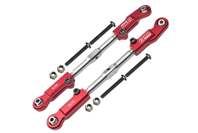 Aluminum 7075-T6 + Stainless Steel Rear Camber Links For Arrma 1/8 4WD ELECTRIC TALION 6S BLX ARA106048 Upgrades - Red