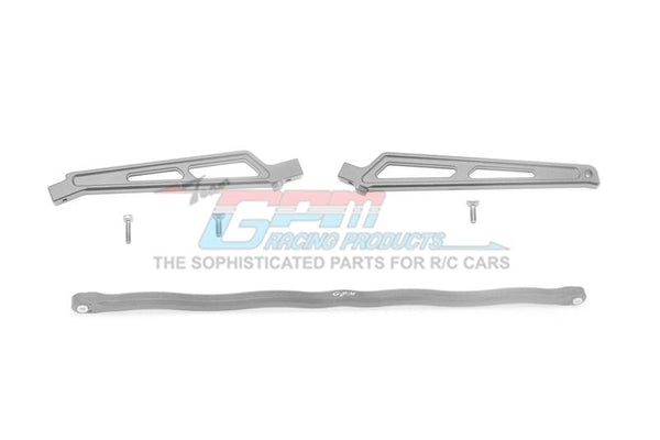 Arrma Talion 6S BLX (ARA106048) Aluminum Center Brace Bar + Chassis Brace - 3Pc Set Gray Silver