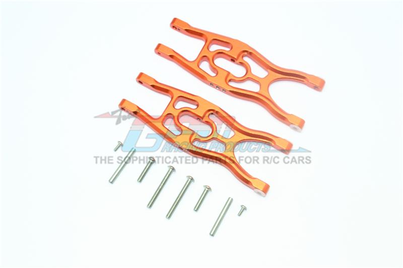 Arrma 1/10 Fazon Voltage 2WD (AR102675AU) Aluminum Frontor Rear Lower Suspension Arms - 1Pr Set Orange