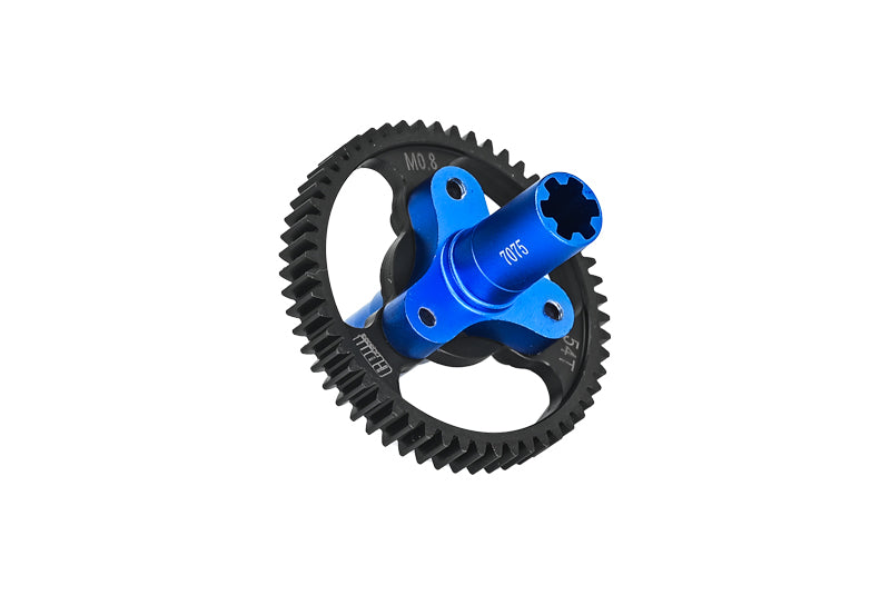 Medium Carbon Steel 54T Spur Gear 0.8 Module 32 Pitch For Arrma 1:8 VENDETTA 3S / INFRACTION V3 / TYPHON 3S / 1:10 KRATON 4S / SENTON 3S / VORTEKS 3S / OUTCAST 4S /  BIG ROCK V3 / GRANITE 3S  - Blue