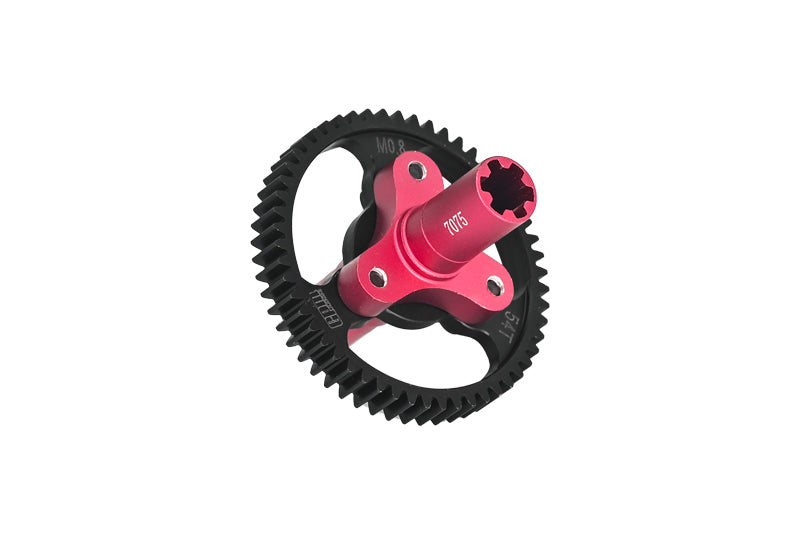 Medium Carbon Steel 54T Spur Gear 0.8 Module 32 Pitch For Arrma 1:8 VENDETTA 3S / INFRACTION V3 / TYPHON 3S / 1:10 KRATON 4S / SENTON 3S / VORTEKS 3S / OUTCAST 4S /  BIG ROCK V3 / GRANITE 3S  - Red