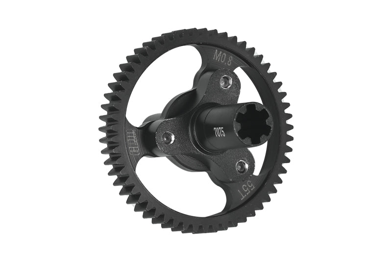 Medium Carbon Steel 55T Spur Gear 0.8 Module 32 Pitch For Arrma 1:8 VENDETTA 3S / INFRACTION V3 / TYPHON 3S / 1:10 KRATON 4S / SENTON 3S / VORTEKS 3S / OUTCAST 4S /  BIG ROCK V3 / GRANITE 3S  - Black