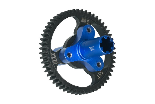 Medium Carbon Steel 55T Spur Gear 0.8 Module 32 Pitch For Arrma 1:8 VENDETTA 3S / INFRACTION V3 / TYPHON 3S / 1:10 KRATON 4S / SENTON 3S / VORTEKS 3S / OUTCAST 4S /  BIG ROCK V3 / GRANITE 3S  - Blue