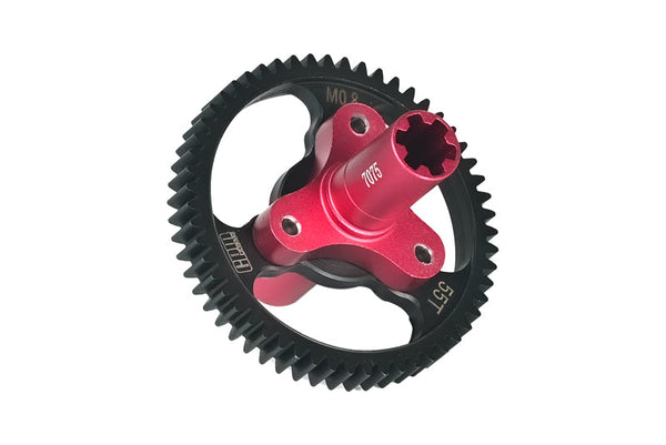 Medium Carbon Steel 55T Spur Gear 0.8 Module 32 Pitch For Arrma 1:8 VENDETTA 3S / INFRACTION V3 / TYPHON 3S / 1:10 KRATON 4S / SENTON 3S / VORTEKS 3S / OUTCAST 4S /  BIG ROCK V3 / GRANITE 3S  - Red