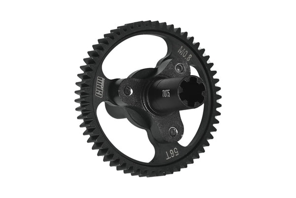 Medium Carbon Steel 56T Spur Gear 0.8 Module/32 Pitch For Arrma  1:10 KRATON 4S / SENTON 3S / VORTEKS 3S / OUTCAST 4S /  BIG ROCK V3 / GRANITE 3S / 1:8 VENDETTA 3S / INFRACTION V3 / TYPHON 3S - Black