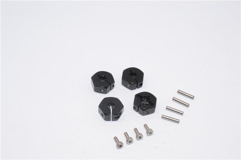 Tamiya MF01X & M06 Aluminum Hex Adapter (12mmX6mm) - 4Pcs Set Black