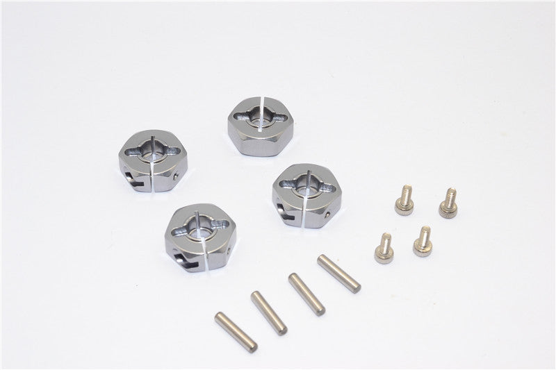 Tamiya MF01X & M06 Aluminum Hex Adapter (12mmX6mm) - 4Pcs Set Gray Silver