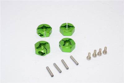 Tamiya MF01X Aluminum Hex Adapter (12mmx6mm) - 4Pcs Set Green