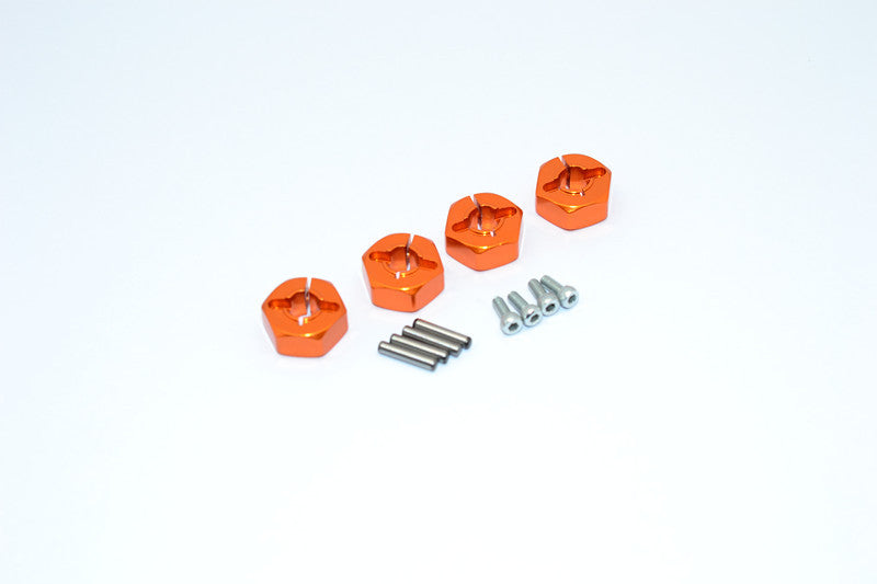 Tamiya MF01X & M06 Aluminum Hex Adapter (12mmX6mm) - 4Pcs Set Orange