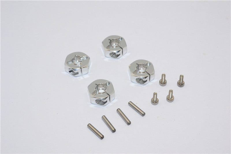 Tamiya MF01X & M06 Aluminum Hex Adapter (12mmX6mm) - 4Pcs Set Silver