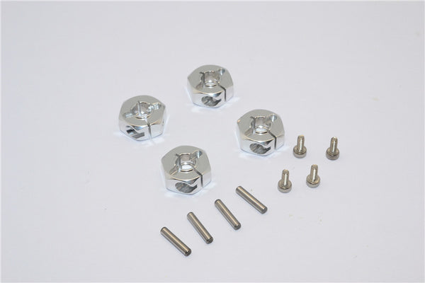 Tamiya MF01X & M06 Aluminum Hex Adapter (12mmX6mm) - 4Pcs Set Silver