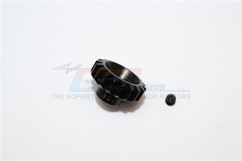 Steel Motor Gear 32 Pitch 18T (3.17mm Hole) For 05/540/360 Motor - 1Pc Set Black