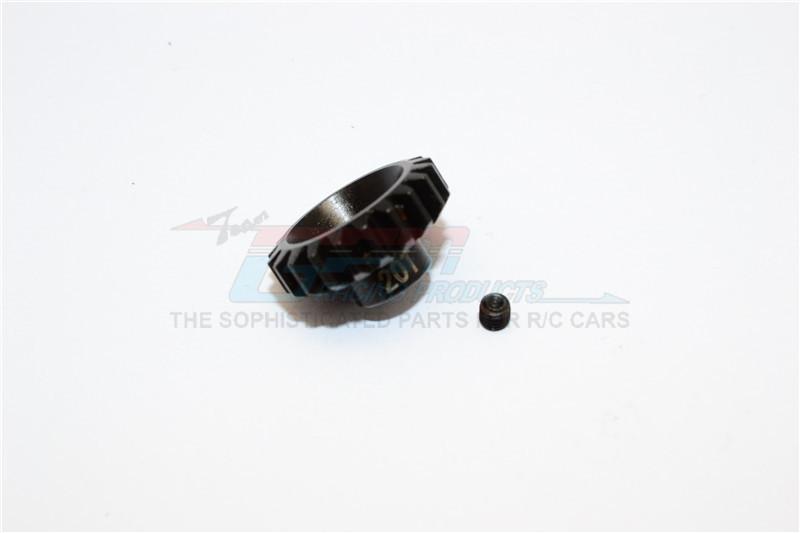 Steel Motor Gear 32 Pitch 20T (3.17mm Hole) For 05/540/360 Motor - 1Pc Set Black