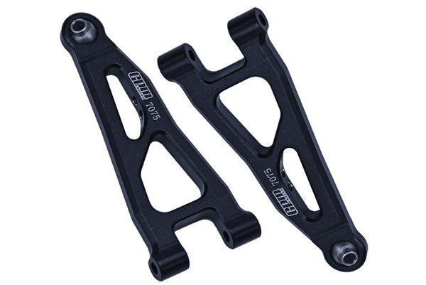 Aluminum 7075 Front Lower Suspension Arms For Arrma 1/18 GRANITE GROM MEGA 380 Brushed 4X4 Monster Truck ARA2102 - Black