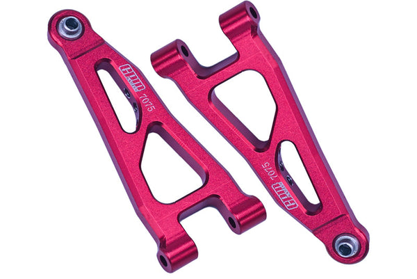 Aluminum 7075 Front Lower Suspension Arms For Arrma 1/18 GRANITE GROM MEGA 380 Brushed 4X4 Monster Truck ARA2102 - Red