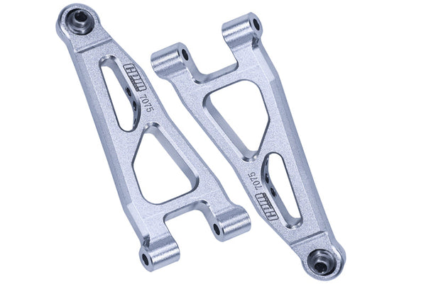 Aluminum 7075 Front Lower Suspension Arms For Arrma 1/18 GRANITE GROM MEGA 380 Brushed 4X4 Monster Truck ARA2102 - Silver