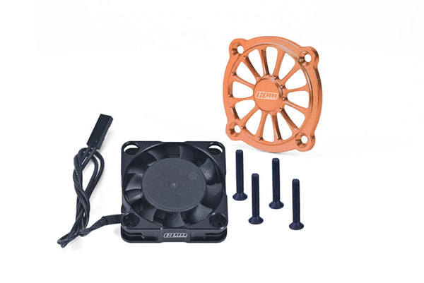 Aluminum 6061 Motor Heatsink With Metal Frame Cooling Fan And Protective Cover For Arrma 1/10 GORGON 4X2 Mega 550 Brushed Monster Truck-ARA3230 Upgrades - Orange