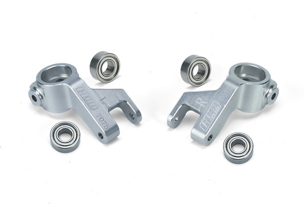 Aluminum 7075 Front Steering Block (Larger Inner Bearings) For Arrma 1/10 GORGON 4X2 Mega 550 Brushed Monster Truck-ARA3230 Upgrades - Silver