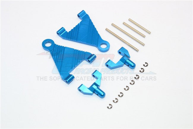 Kyosho Mini Inferno Aluminum Battery Holder With Pins & E-Clips & Aluminum Mounts - 1Pr Set Blue