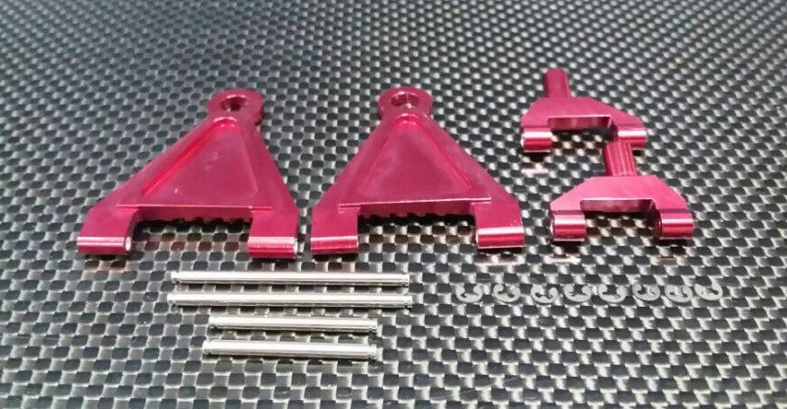 Kyosho Mini Inferno Aluminum Battery Holder With Pins & E-Clips & Aluminum Mounts - 1Pr Set Red