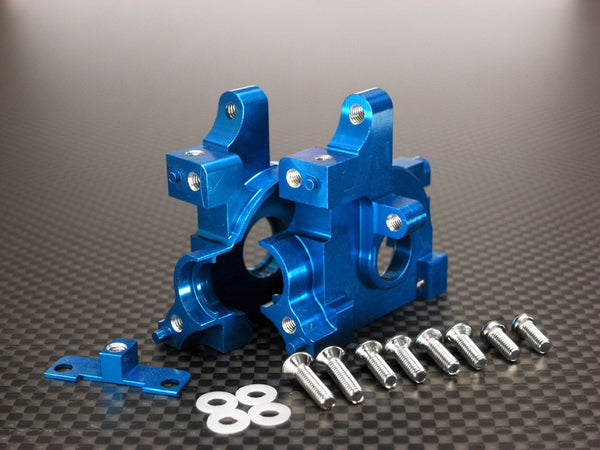 Kyosho Mini Inferno Aluminum Front/Rear Gear Box With Screws - 2 Pcs Set Blue