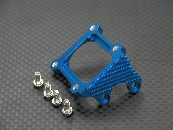 Kyosho Mini Inferno Aluminum Motor Heat Sink Mount With Screws - 1Pc Set Blue