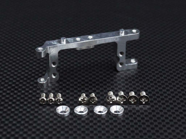 Kyosho Mini Inferno Aluminum Servo Mount With Screws & Shims (For Hitec, Jr Servo) - 1Pc Set Silver