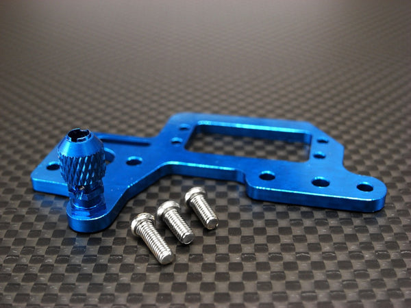 Kyosho Mini Inferno Aluminum Servo Mount Cover With Screws - 1Pc Set Blue