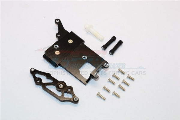 Kyosho Mini Inferno Aluminum Receiver Bottom Mount With Screws & Aluminum+Delrin Posts - 2Pcs Set Black