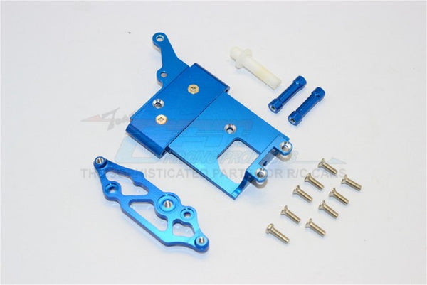 Kyosho Mini Inferno Aluminum Receiver Bottom Mount With Screws & Aluminum+Delrin Posts - 2Pcs Set Blue