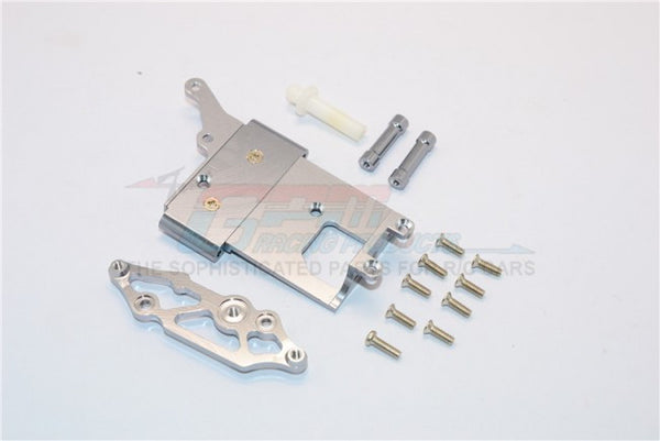 Kyosho Mini Inferno Aluminum Receiver Bottom Mount With Screws & Aluminum+Delrin Posts - 2Pcs Set Gray Silver