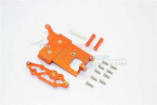 Kyosho Mini Inferno Aluminum Receiver Bottom Mount With Screws & Aluminum+Delrin Posts - 2Pcs Set Orange