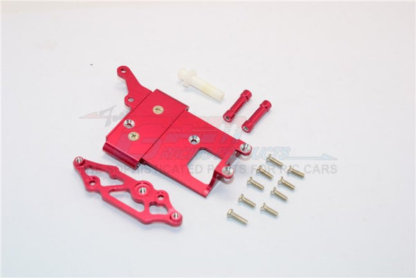 Kyosho Mini Inferno Aluminum Receiver Bottom Mount With Screws & Aluminum+Delrin Posts - 2Pcs Set Red